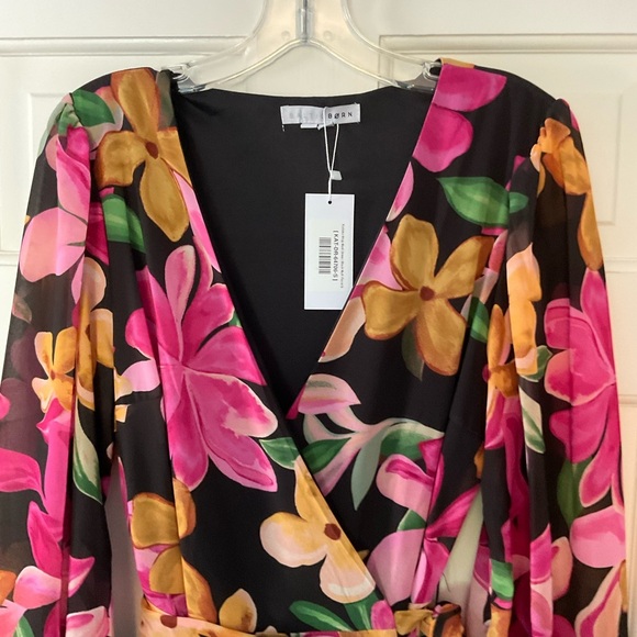 Baltic Born Katinka Wrap Maxi Dress Black Multi Floral Size S NWT Party Wedding - Picture 7 of 16